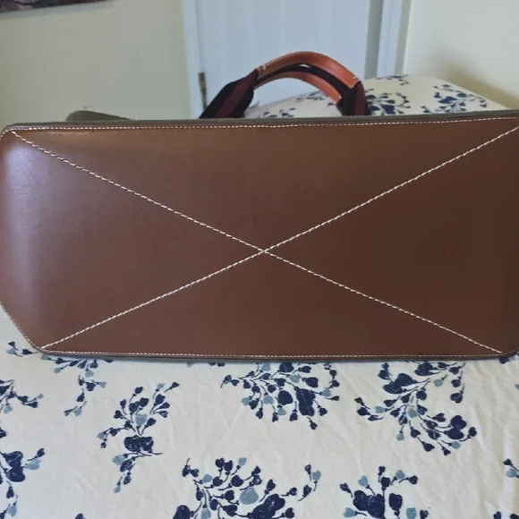Coach Gray and Black Men's Messenger Bag with Burgundy Accents